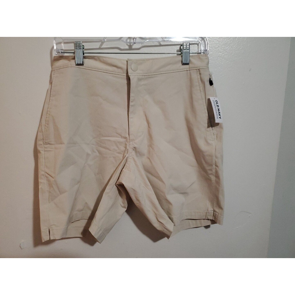 Old Navy Slim Built-In Flex Tech Jogger Shorts Mens S Beige Stretch